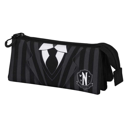 Wednesday Uniform-FAN Triple Pencil Case 2.0, Black