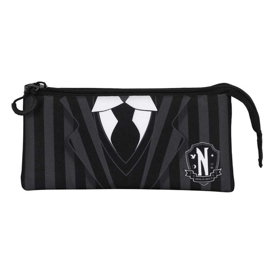 Wednesday Uniform-FAN Triple Pencil Case 2.0, Black