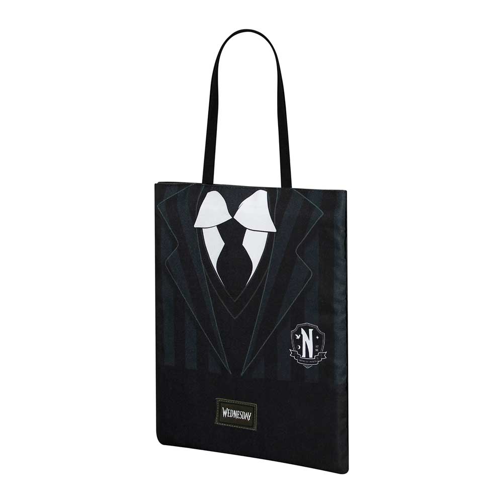 Wednesday Mercoledì Uniform-Borsa della Spesa Shopping Bag, Nero