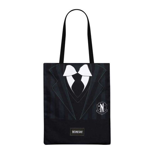 Wednesday Miércoles Uniform-Bolsa de la Compra Shopping Bag, Negro