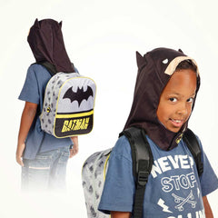 DC Comics Batman Chibi-Hooded Hooded Backpack, Gray
