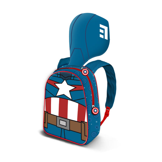 Marvel Captain America GuriHiru-Hood Hooded Backpack, Blue