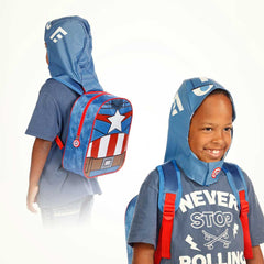 Marvel Captain America GuriHiru-Hood Hooded Backpack, Blue