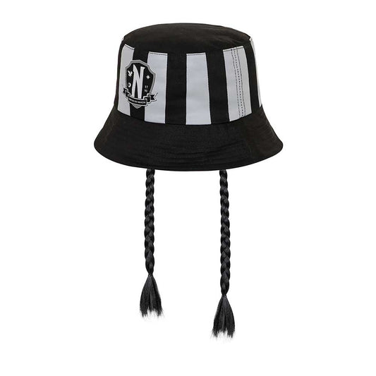 Wednesday Mercoledì Braid-Cappello Bambino Bucket, Nero