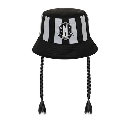 Wednesday Braid-Children's Bucket Hat, Black