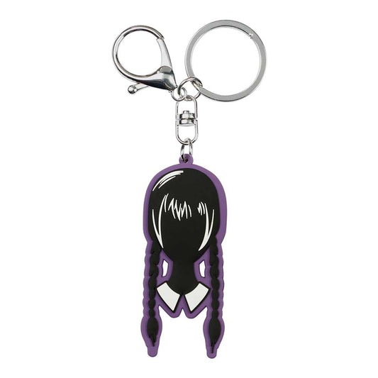 Wednesday Head-Brand Keychain, Black