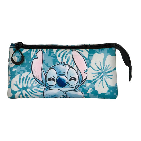 Disney Lilo and Stitch Aloha-FAN Triple Pencil Case 2.0, Blue