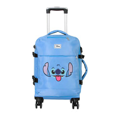 Disney Lilo and Stitch Face-4-Wheel Cabin Suitcase, Blue