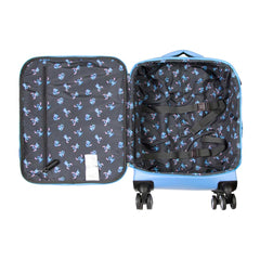 Disney Lilo and Stitch Face-4-Wheel Cabin Suitcase, Blue