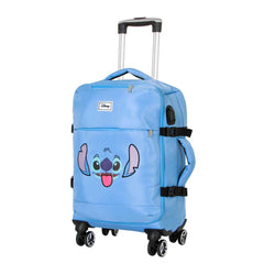 Disney Lilo and Stitch Face-4-Wheel Cabin Suitcase, Blue