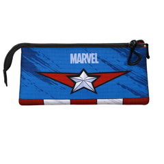 Marvel Capitán América Gears-Estuche Portatodo Triple, Azul