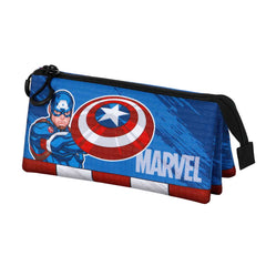Marvel Capitán América Gears-Estuche Portatodo Triple, Azul