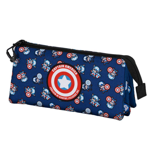 Marvel Capitán América Brave-Estuche Portatodo Triple, Azul