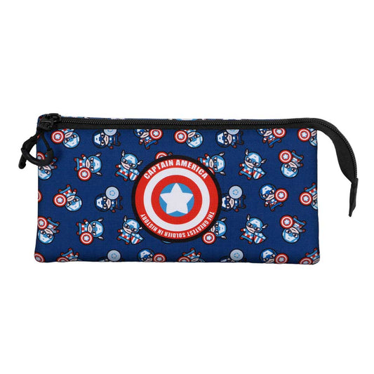 Marvel Capitán América Brave-Estuche Portatodo Triple, Azul