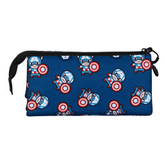 Marvel Capitán América Brave-Estuche Portatodo Triple, Azul