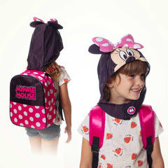 Disney Minnie Mouse Clever-Hood Hooded Backpack, Black