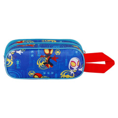 Marvel Spiderman Spinners-Estuche Portatodo 3D Doble, Azul