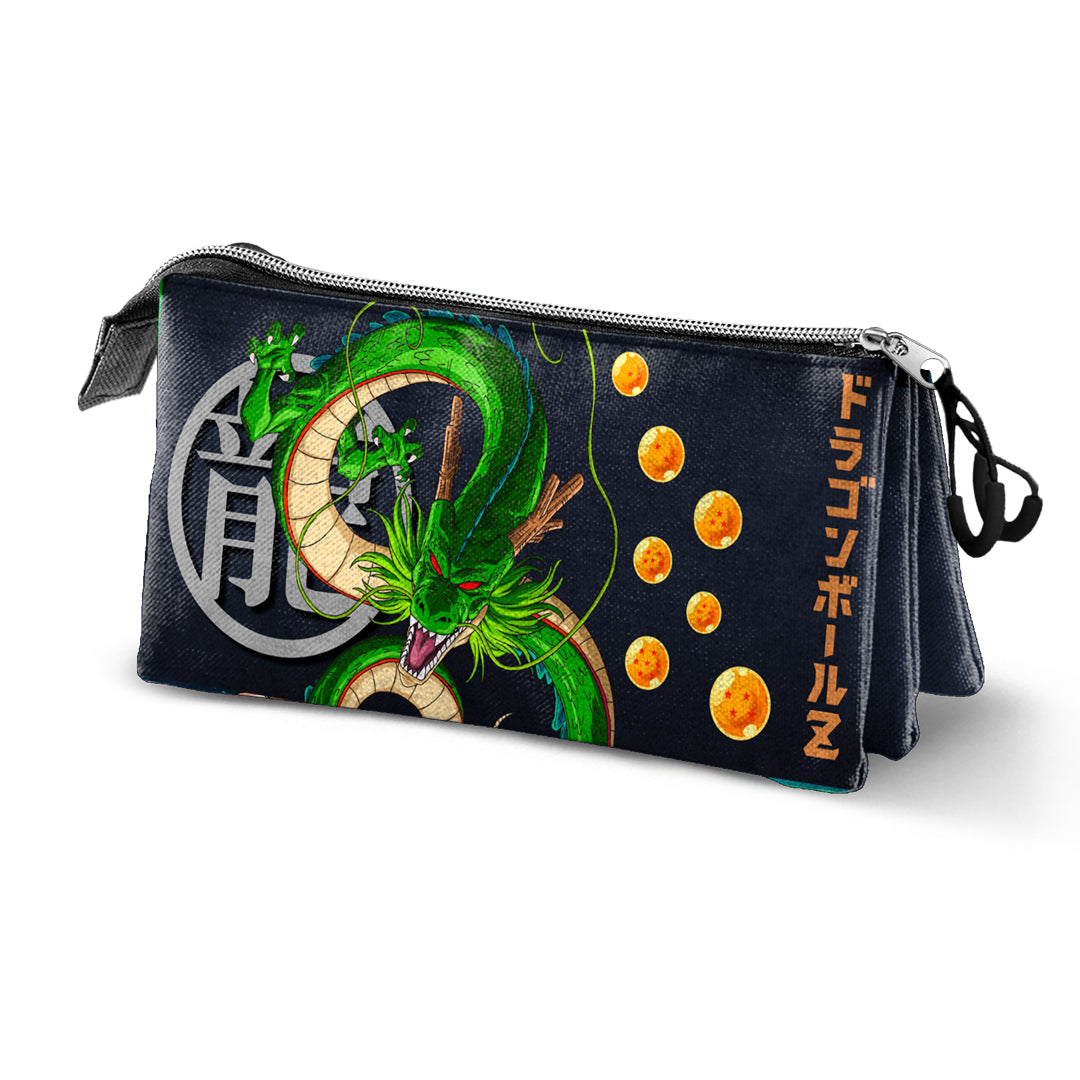 Dragon Ball (Bola de Dragón) Shenron-Estuche Portatodo Triple, Azul Oscuro