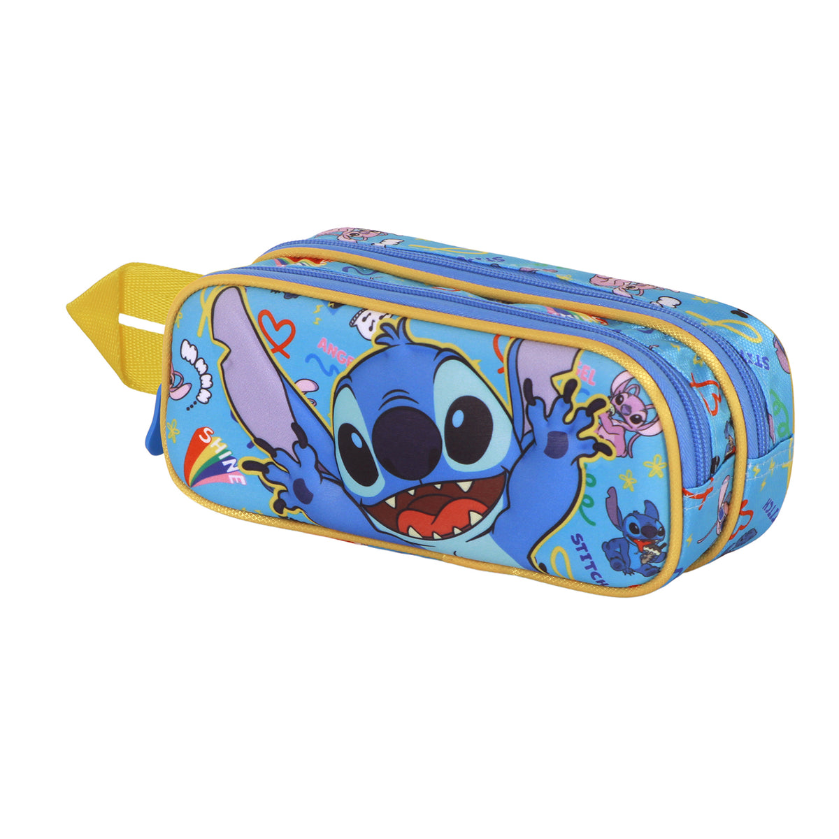 Disney Lilo and Stitch Hello-3D Double Pencil Case, Blue