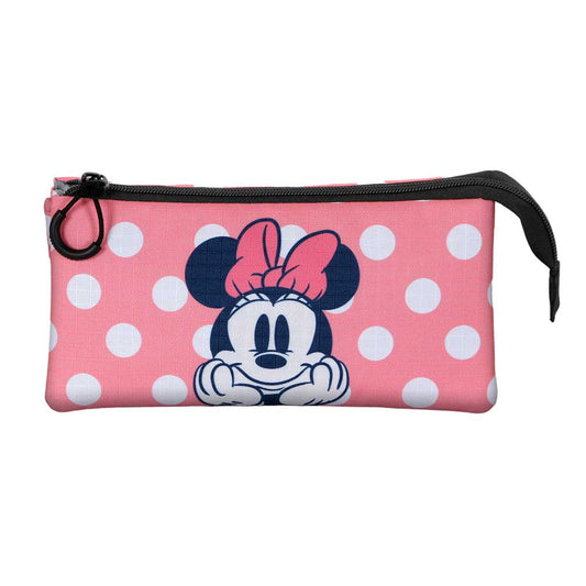 Disney Minnie Mouse Closer-Estuche Portatodo Triple, Rosa