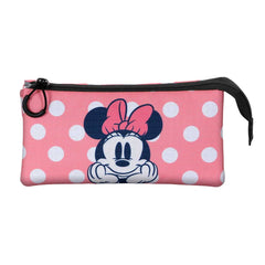 Disney Minnie Mouse Closer-Estuche Portatodo Triple, Rosa