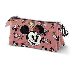 Disney Minnie Mouse Aqua-Estuche Portatodo Triple, Rosa