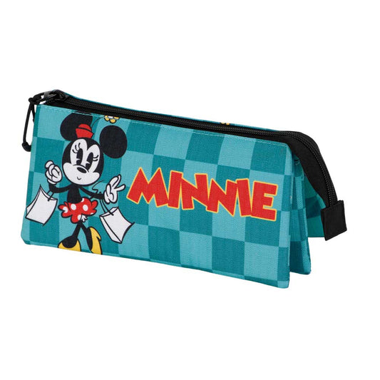 Disney Minnie Mouse Indigo-Estuche Portatodo Triple, Turquesa