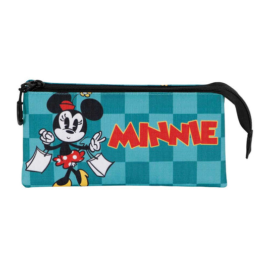 Disney Minnie Mouse Indigo-Estuche Portatodo Triple, Turquesa