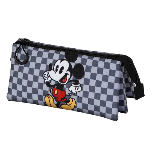 Disney Mickey Mouse Move-Estuche Portatodo Triple, Gris