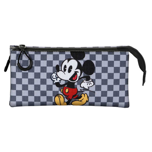 Disney Mickey Mouse Move-Estuche Portatodo Triple, Gris
