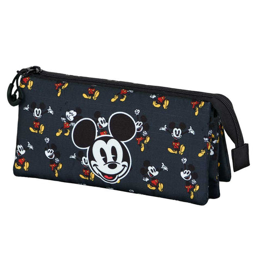 Disney Mickey Mouse Looks-Estuche Portatodo Triple, Negro