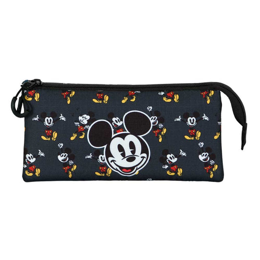 Disney Mickey Mouse Looks-Estuche Portatodo Triple, Negro