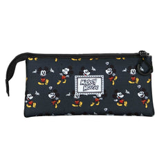 Disney Mickey Mouse Looks-Estuche Portatodo Triple, Negro
