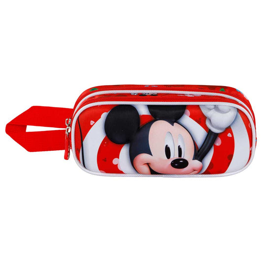 Disney Mickey Mouse Twirl-Estuche Portatodo 3D Doble, Rojo