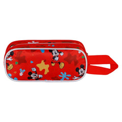 Disney Mickey Mouse Twirl-Estuche Portatodo 3D Doble, Rojo