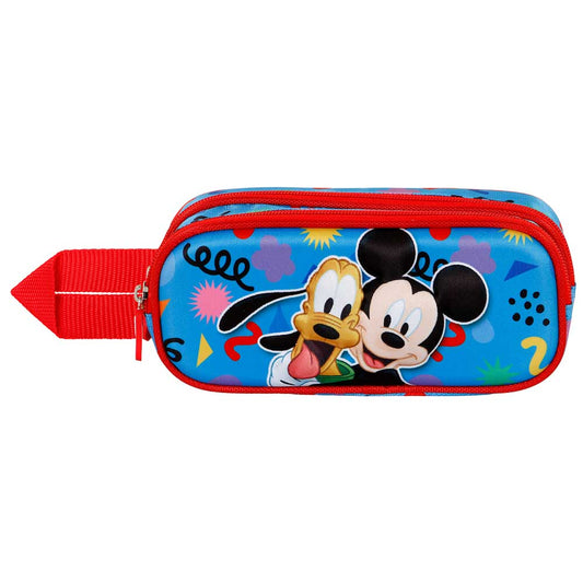 Disney Mickey Mouse Mates-Estuche Portatodo 3D Doble, Azul