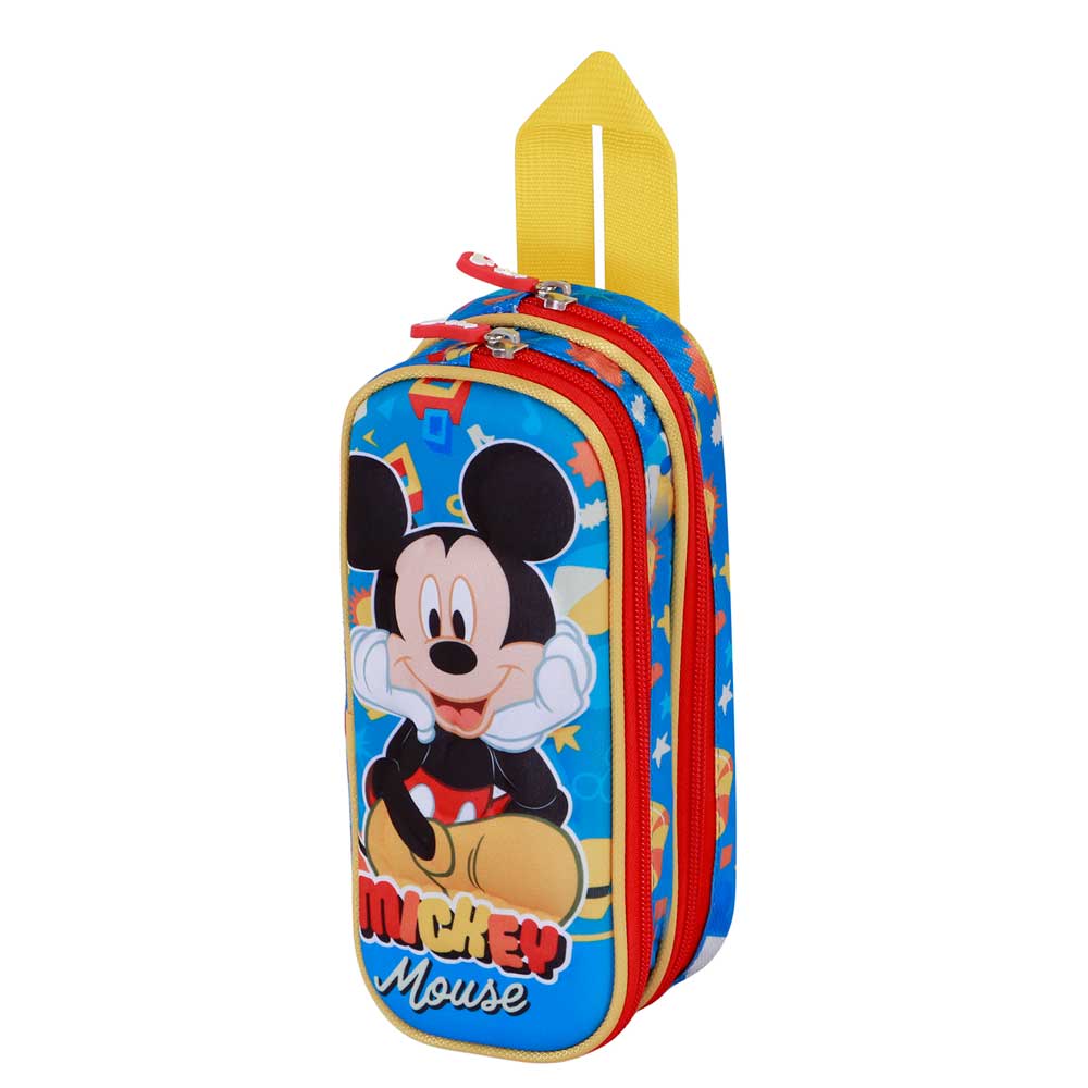 Disney Mickey Mouse Glad-Estuche Portatodo 3D Doble, Azul