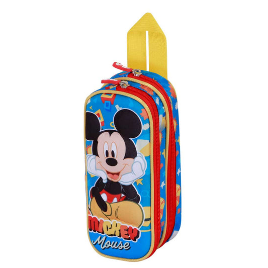 Disney Mickey Mouse Glad-Estuche Portatodo 3D Doble, Azul