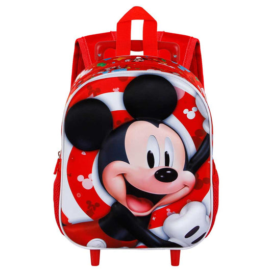 Disney Mickey Mouse Twirl-Mochila 3D con Ruedas Pequeña, Rojo