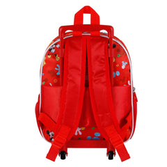 Disney Mickey Mouse Twirl-Mochila 3D con Ruedas Pequeña, Rojo