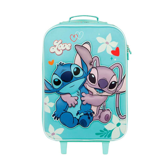 Disney Lilo and Stitch Love-Soft 3D Trolley Suitcase, Turquoise