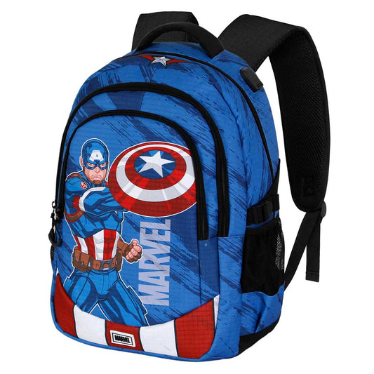Marvel Capitán América Gears-Mochila Running PLUS, Azul
