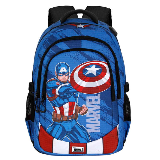 Marvel Capitán América Gears-Mochila Running PLUS, Azul