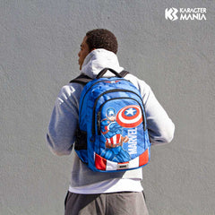 Marvel Capitán América Gears-Mochila Running PLUS, Azul