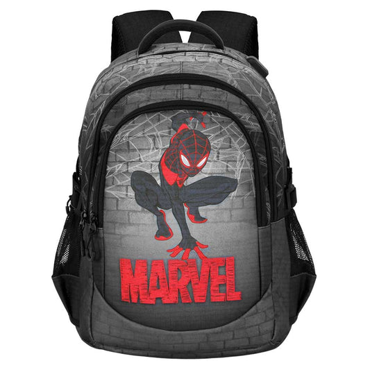 Marvel Spiderman Spin-Mochila Running PLUS, Gris