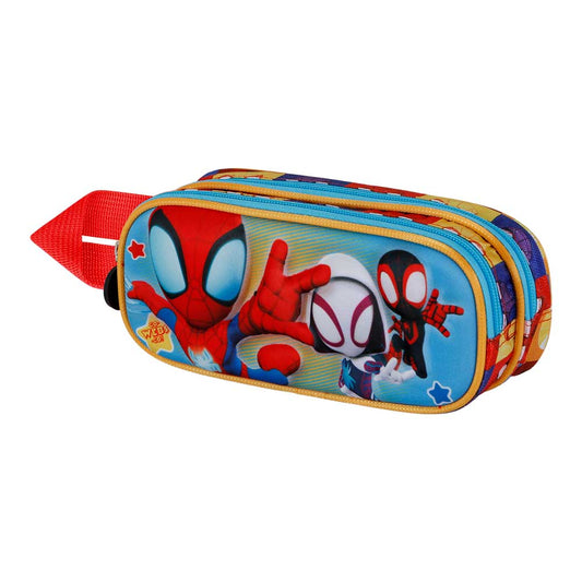 Marvel Spiderman Three-Double 3D Pencil Case, Blue
