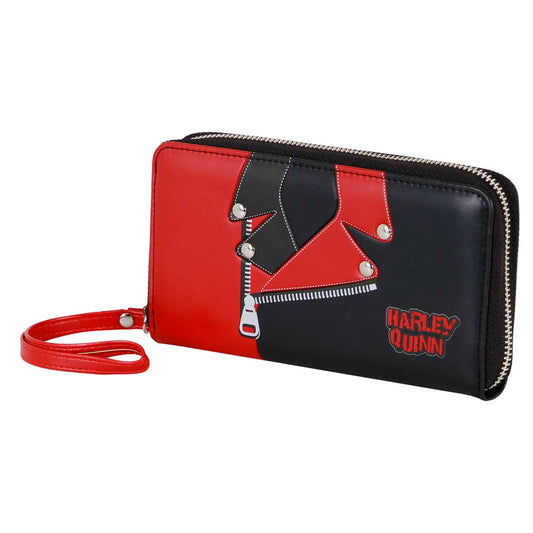 DC Comics Harley Quinn Jacket-Essential Wallet, Black