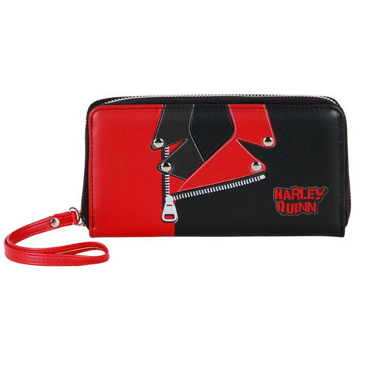 DC Comics Harley Quinn Jacket-Essential Wallet, Black