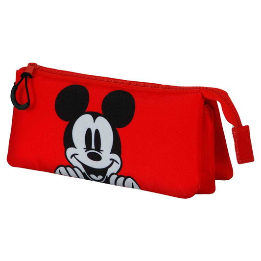 Disney Mickey Mouse Red-Estuche Portatodo Triple, Rojo