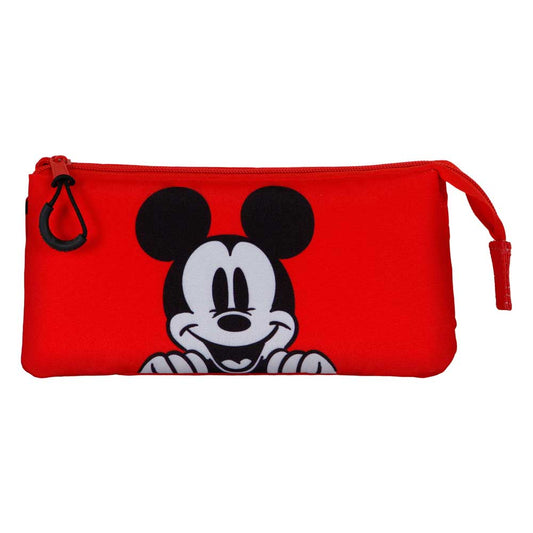 Disney Mickey Mouse Red-Estuche Portatodo Triple, Rojo